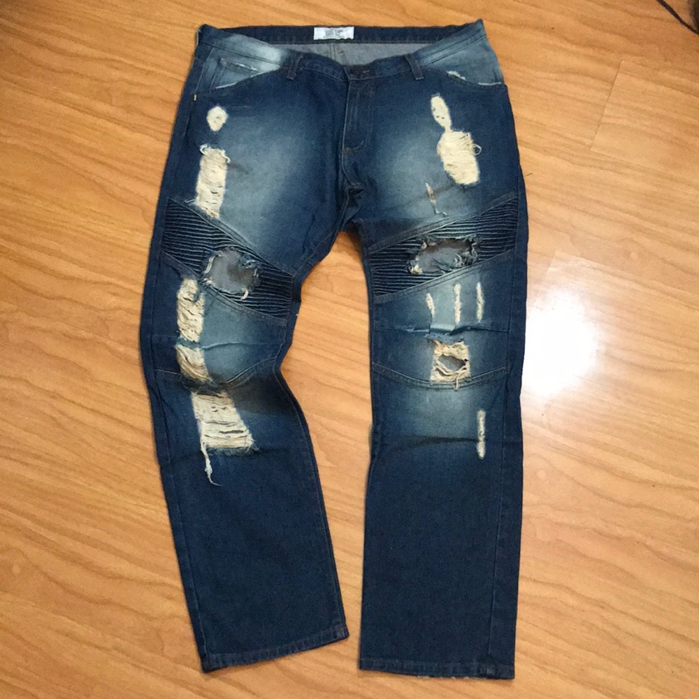 Golden denim men’s biker jeans brand new
